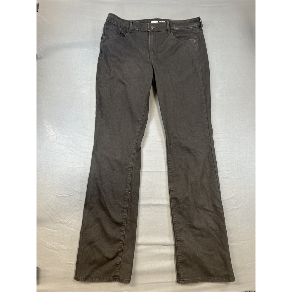 Old Navy Jeans Womens 16 Long (kicker Boot-cut Black Stretch Denim